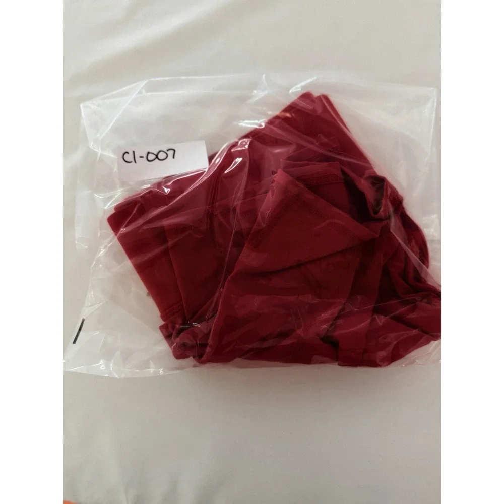 Free People Movement Athletic Biker Shorts Red High Rise Waisted Size M‎ Medium
